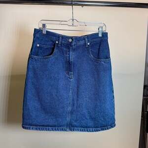 Vintage Bill Blass High Waisted Denim Mini Skirt